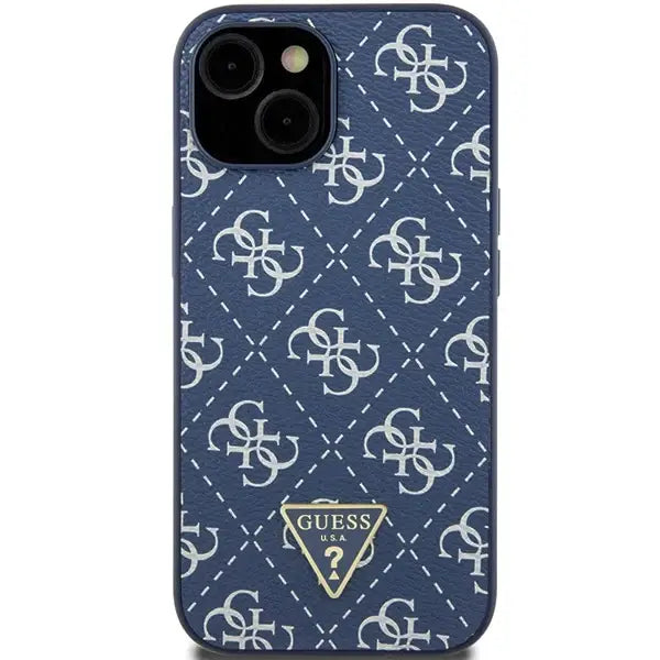 Кейс Guess 4G Triangle Metal Logo за iPhone 15 Plus / 14 син