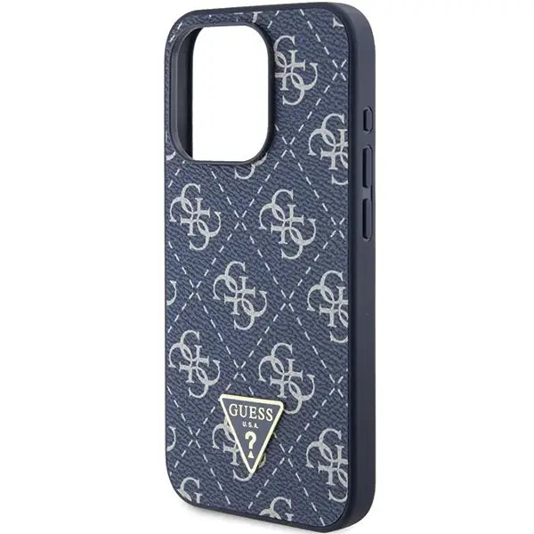 Кейс Guess 4G Triangle Metal Logo за iPhone 15 Pro син