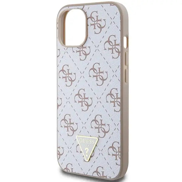 Кейс Guess 4G Triangle Metal Logo за iPhone 15/14/13 бял