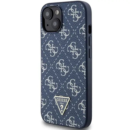 Кейс Guess 4G Triangle Metal Logo за iPhone 15/14/13 син