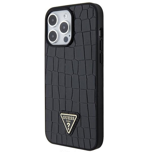 Кейс Guess Croco Triangle Metal Logo за iPhone 15 Pro Max