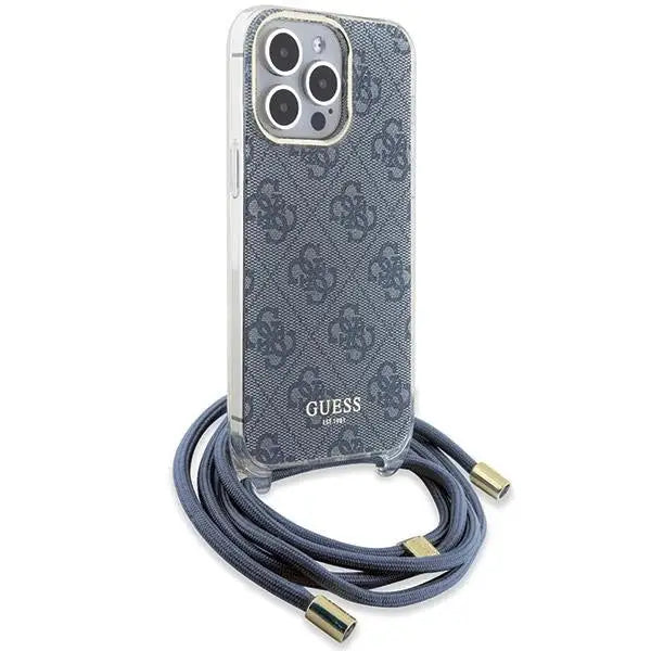 Кейс Guess Crossbody Cord 4G Print за iPhone 15 Pro Max син