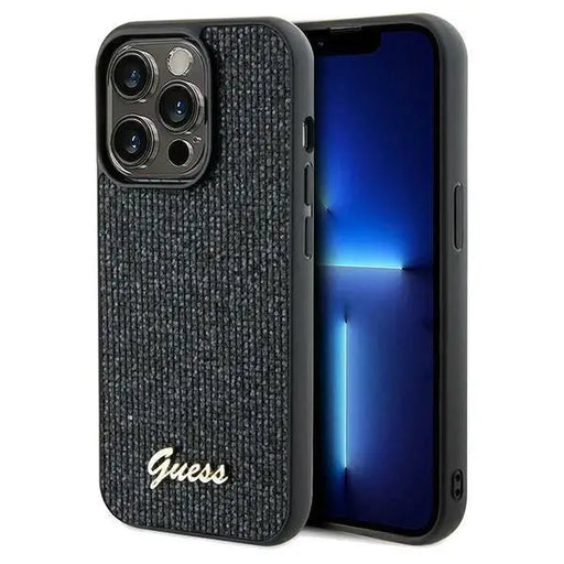 Кейс Guess Disco Metal Script за iPhone 13 Pro / черен