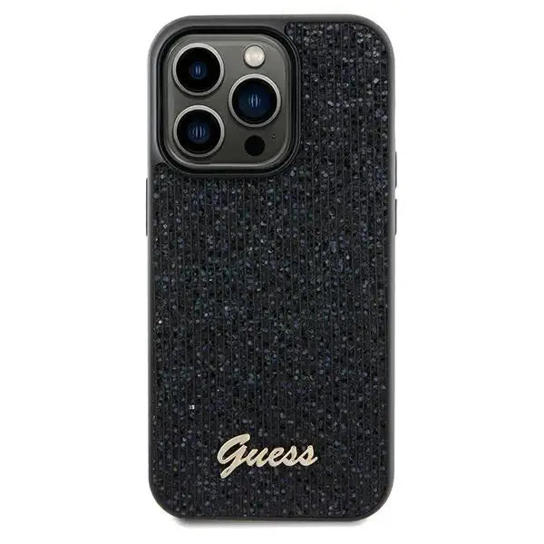 Кейс Guess Disco Metal Script за iPhone 13 Pro / черен