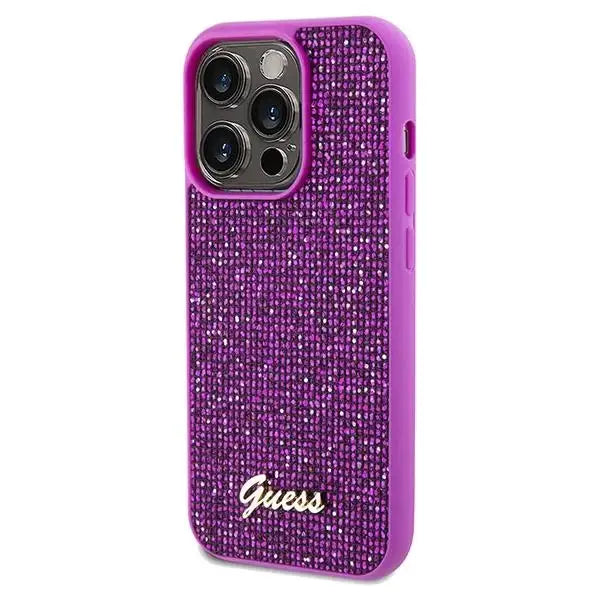 Кейс Guess Disco Metal Script за iPhone 14 Pro Max лилав