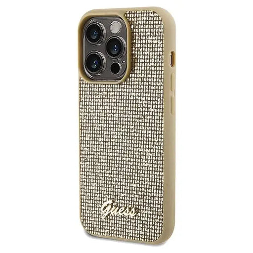 Кейс Guess Disco Metal Script за iPhone 14 Pro Max златист