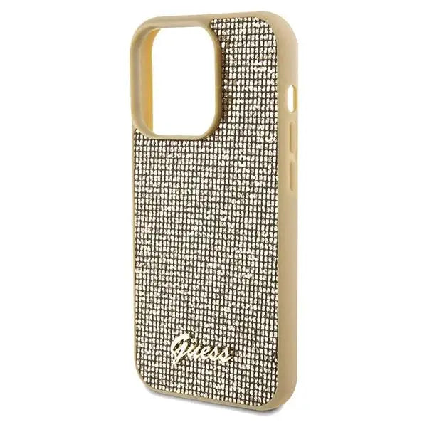 Кейс Guess Disco Metal Script за iPhone 14 Pro златист