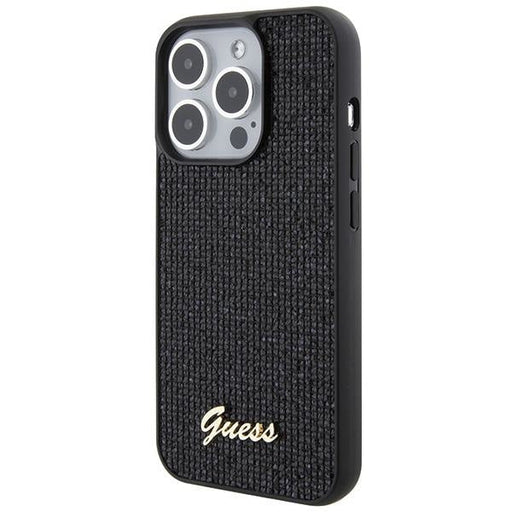 Кейс Guess Disco Metal Script за iPhone 15 Pro черен