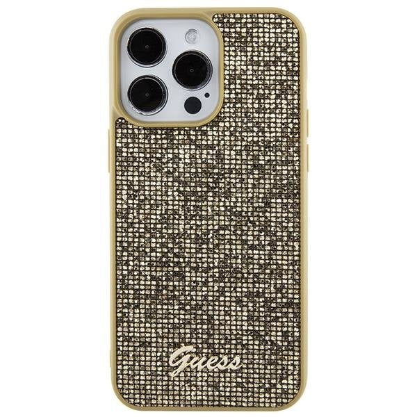 Кейс Guess Disco Metal Script за iPhone 15 Pro Max златист