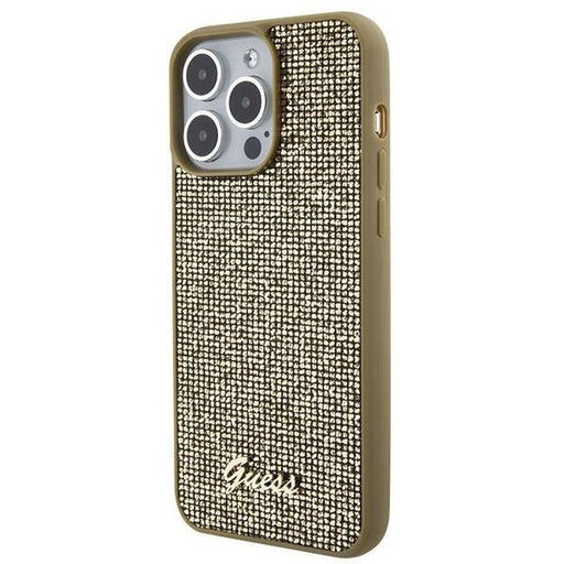 Кейс Guess Disco Metal Script за iPhone 15 Pro Max златист