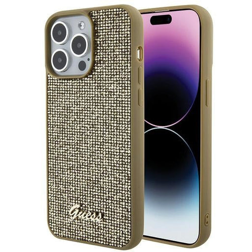 Кейс Guess Disco Metal Script за iPhone 15 Pro Max златист