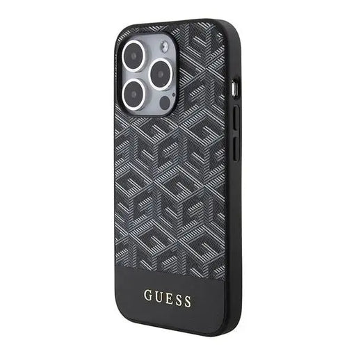 Кейс Guess GCube Stripes MagSafe за iPhone 15 Pro черен