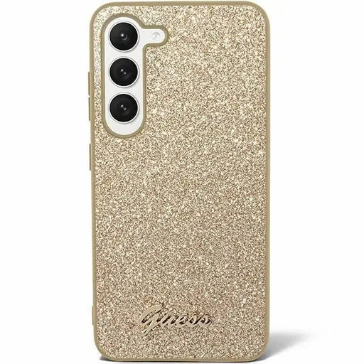 Кейс Guess Glitter Script за Samsung Galaxy S24 златист