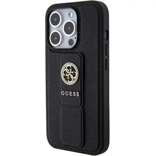 Кейс Guess Grip Stand 4G Saffiano Strass за iPhone 15