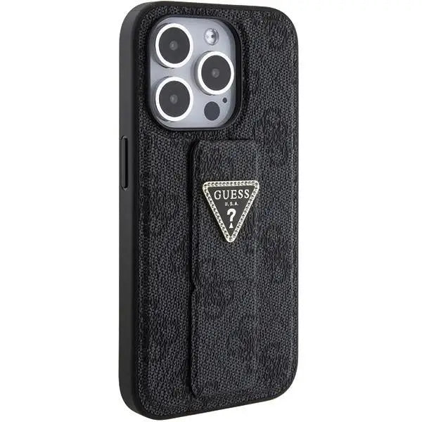 Кейс Guess Grip Stand 4G Triangle Strass за iPhone 15