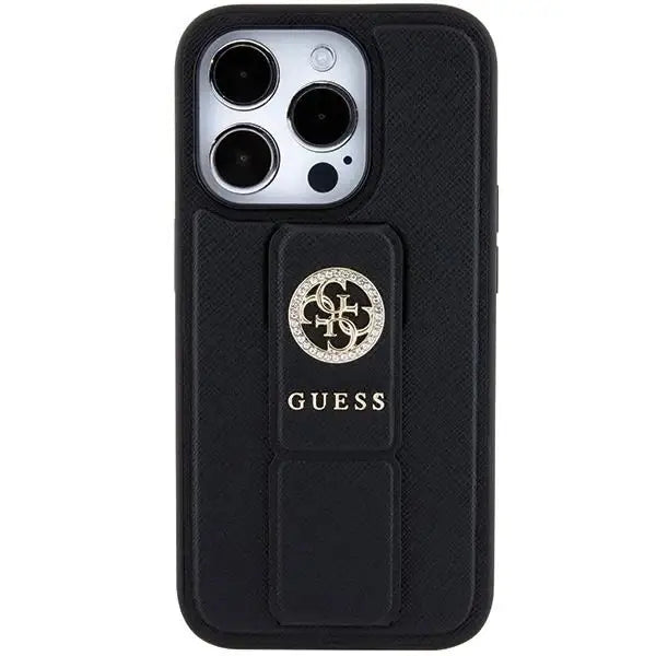 Кейс Guess Grip Stand 4G Triangle Strass за iPhone 15