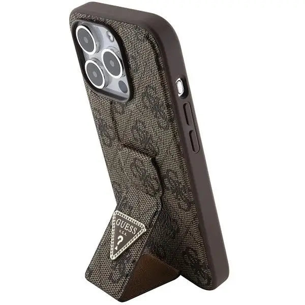 Кейс Guess Grip Stand 4G Triangle Strass за iPhone 15