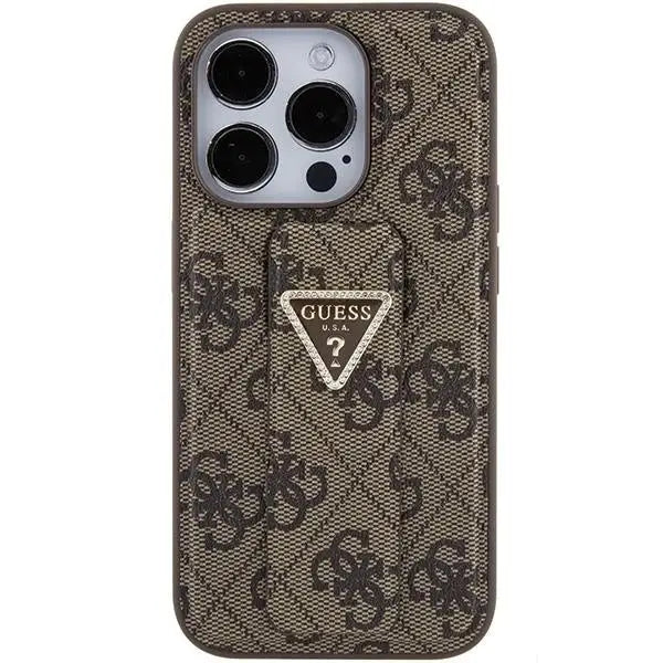 Кейс Guess Grip Stand 4G Triangle Strass за iPhone 15