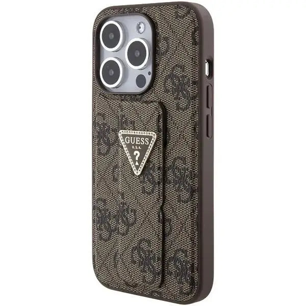 Кейс Guess Grip Stand 4G Triangle Strass за iPhone 15