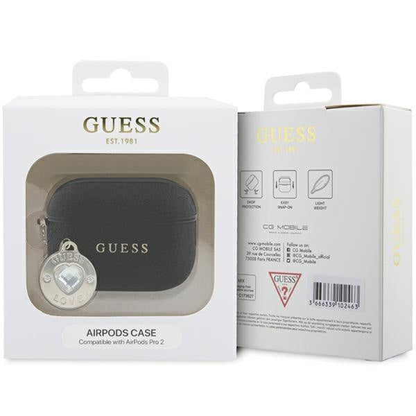 Кейс Guess GUAP2PGEHCDK за AirPods Pro 2 черен Fixed Glitter