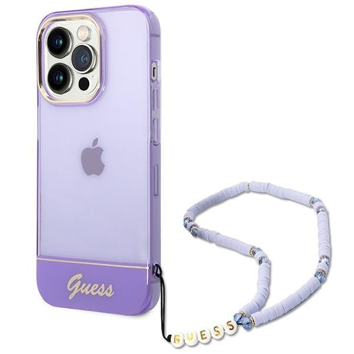 Кейс Guess GUHCP14LHGCOHU за iPhone 14 Pro 6.1 лилав / лилав