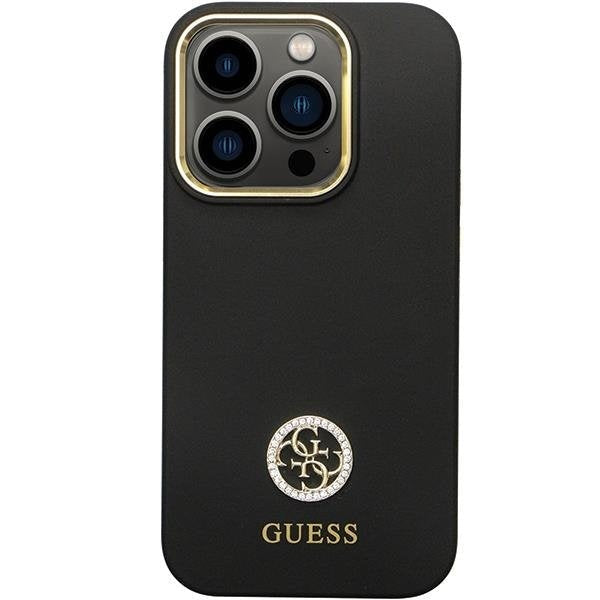 Кейс Guess GUHCP14LM4DGPK за iPhone 14 Pro черен Silicone