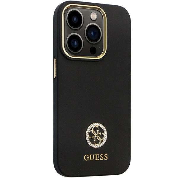 Кейс Guess GUHCP14LM4DGPK за iPhone 14 Pro черен Silicone