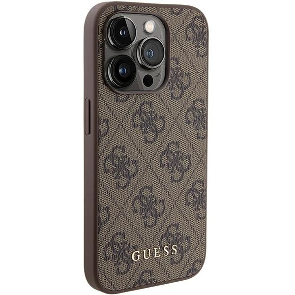 Кейс Guess GUHCP15LG4GFBR за iPhone 15 Pro 6.1 кафяв / кафяв