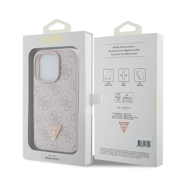 Кейс Guess GUHCP15LP4TDPP за iPhone 15 Pro 6.1 розов / розов