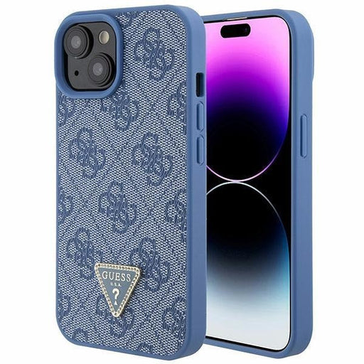 Кейс Guess GUHCP15SP4TDPB за iPhone 15 6.1 син / син твърд