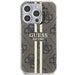 Кейс Guess IML 4G Gold Stripe за iPhone 15 Pro кафяв