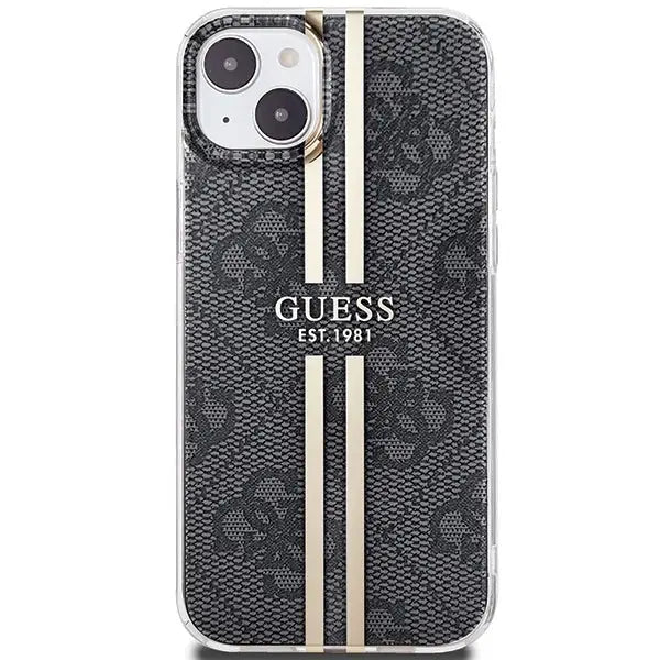 Кейс Guess IML 4G Gold Stripe за iPhone 15/14/13 черен