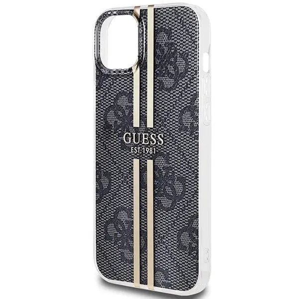 Кейс Guess IML 4G Gold Stripe за iPhone 15/14/13 черен