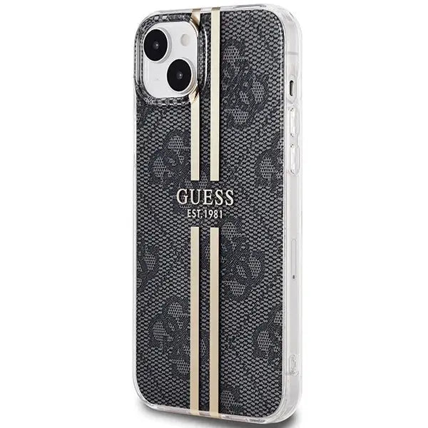 Кейс Guess IML 4G Gold Stripe за iPhone 15/14/13 черен