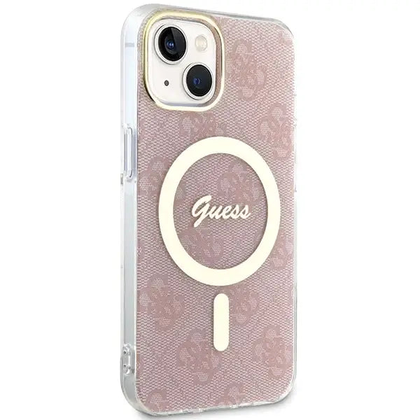 Кейс Guess IML 4G MagSafe за iPhone 15 / 14 13 розов