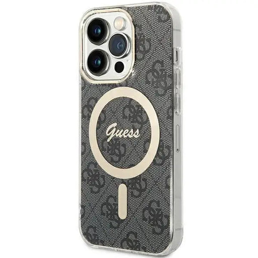 Кейс Guess IML 4G MagSafe за iPhone 15 Pro черен