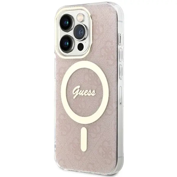 Кейс Guess IML 4G MagSafe за iPhone 15 Pro розов