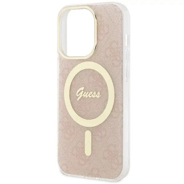 Кейс Guess IML 4G MagSafe за iPhone 15 Pro розов
