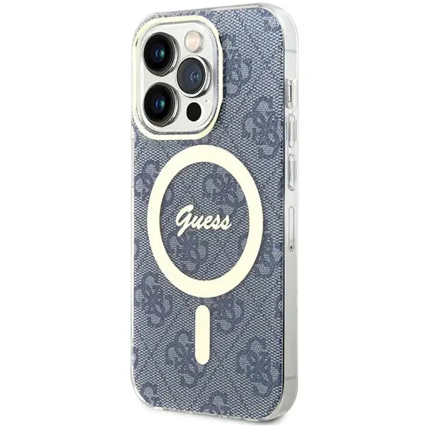 Кейс Guess IML 4G MagSafe за iPhone 15 Pro син