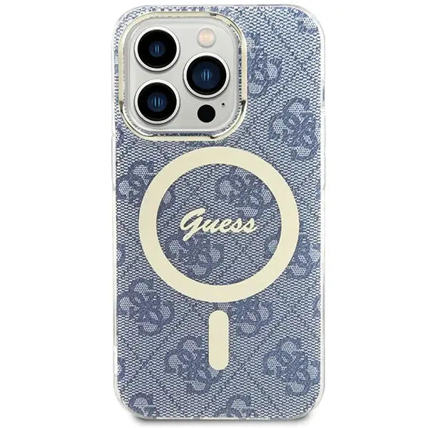 Кейс Guess IML 4G MagSafe за iPhone 15 Pro син