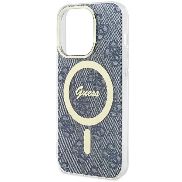 Кейс Guess IML 4G MagSafe за iPhone 15 Pro син