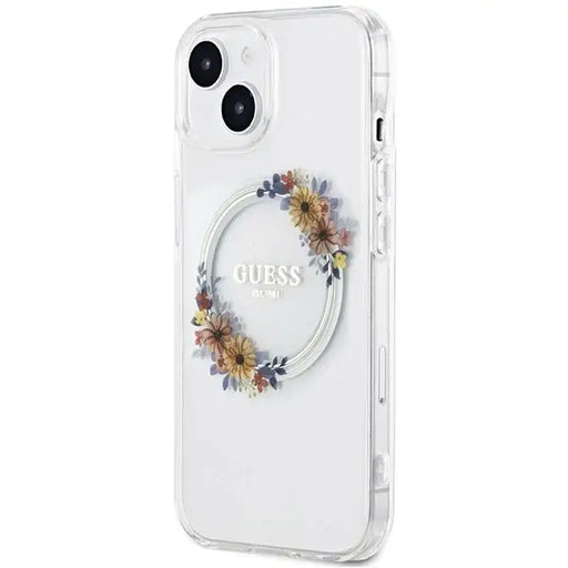 Кейс Guess IML Flowers Wreatch MagSafe за iPhone 15