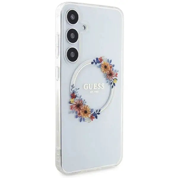 Кейс Guess IML Flowers Wreath MagSafe за Samsung