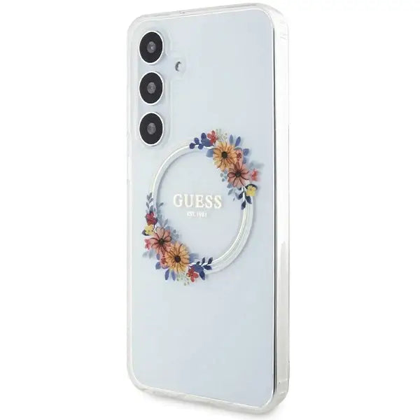 Кейс Guess IML Flowers Wreath MagSafe за Samsung