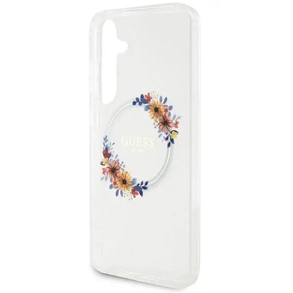 Кейс Guess IML Flowers Wreath MagSafe за Samsung
