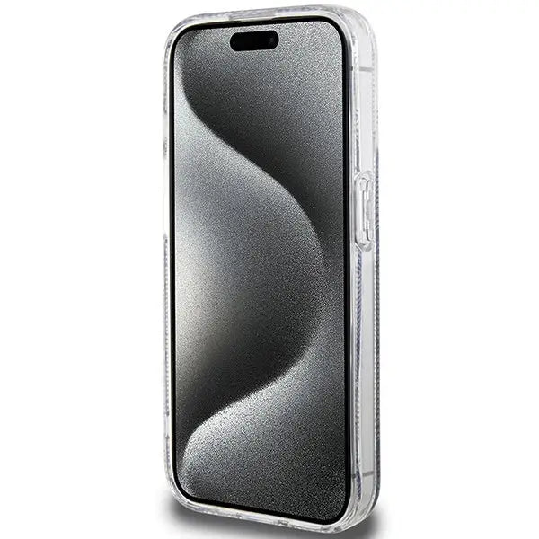 Кейс Guess IML GCube MagSafe за iPhone 15 Pro черен