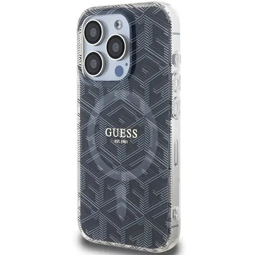 Кейс Guess IML GCube MagSafe за iPhone 15 Pro Max черен