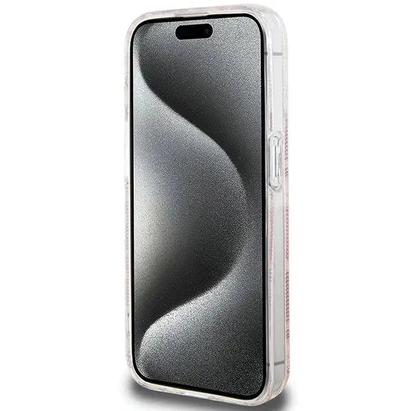 Кейс Guess IML GCube MagSafe за iPhone 15 Pro Max розов