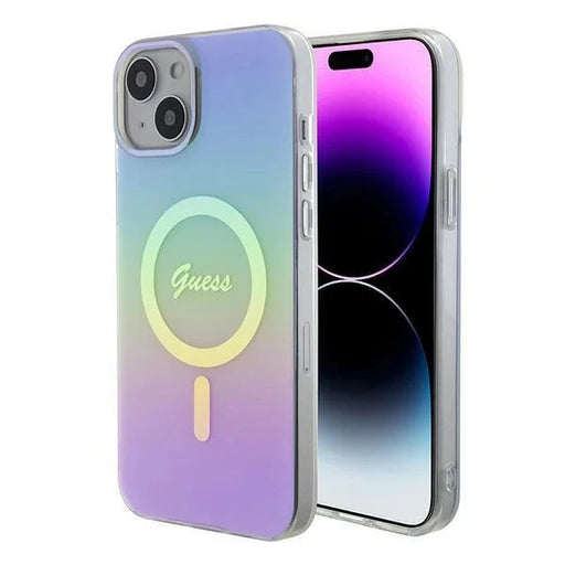 Кейс Guess IML Iridescent MagSafe за iPhone 15 Plus