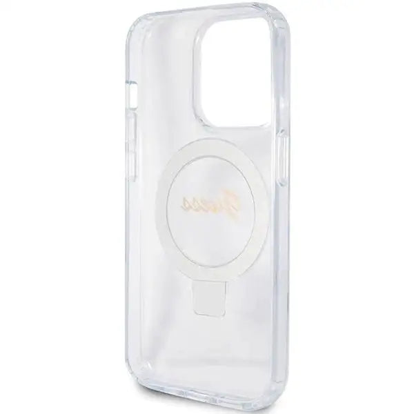 Кейс Guess Ring Stand Script Glitter MagSafe за
